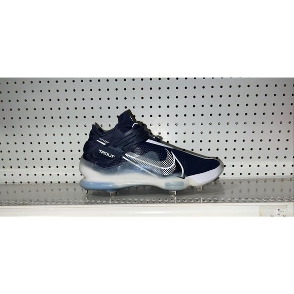Nike Force Zoom Trout 7 Mens Metal Baseball Cleats Size 8 Navy Blue White - Picture 1 of 6